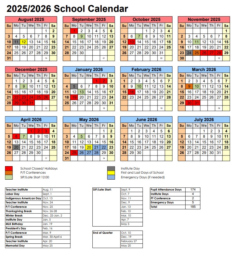 FY 26 Lincoln School Calendar